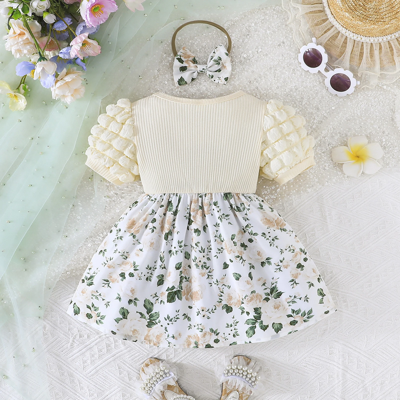 Floral Baby Girl Dress Set 3