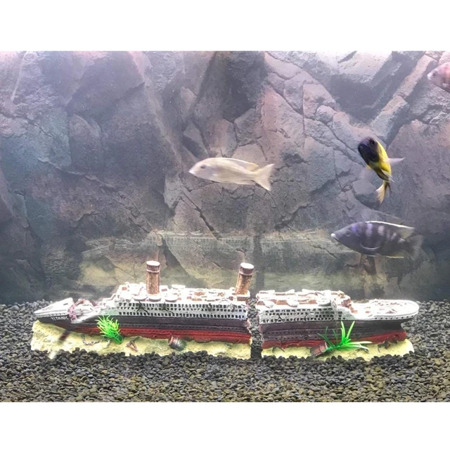 Fish Tank Landscape Ship Decor Resin Ornament Aquarium Accessories Fish Cave Shelter Decoration AliExpress