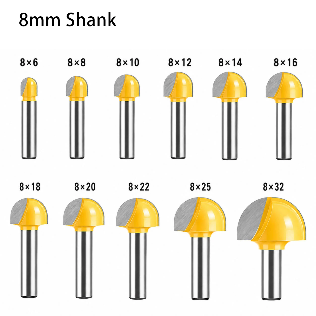 8mm Shank Round Bottom Wood Router Bit
