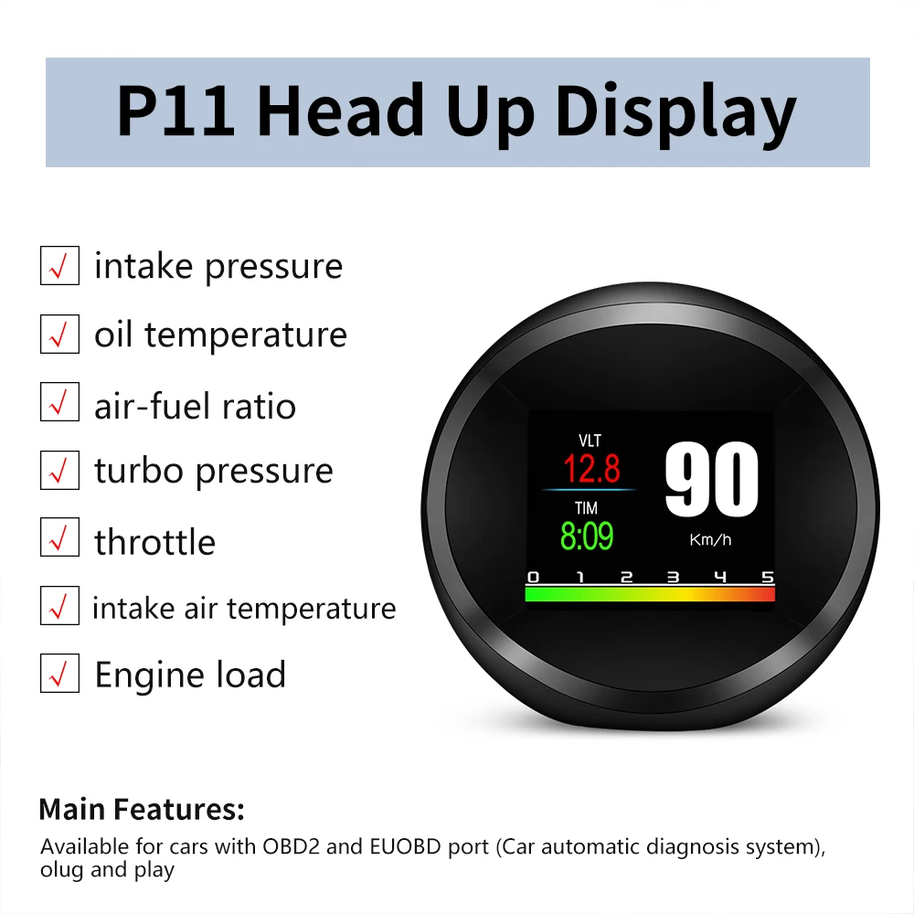 HUD  ÷ ڵ ӵ OBD + GPS  ý ӵ,   Һ º ڵ LCD , P11