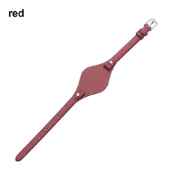 Elegant Women's Genuine Leather Watch Strap - 8mm Bracelet Style (Red)
