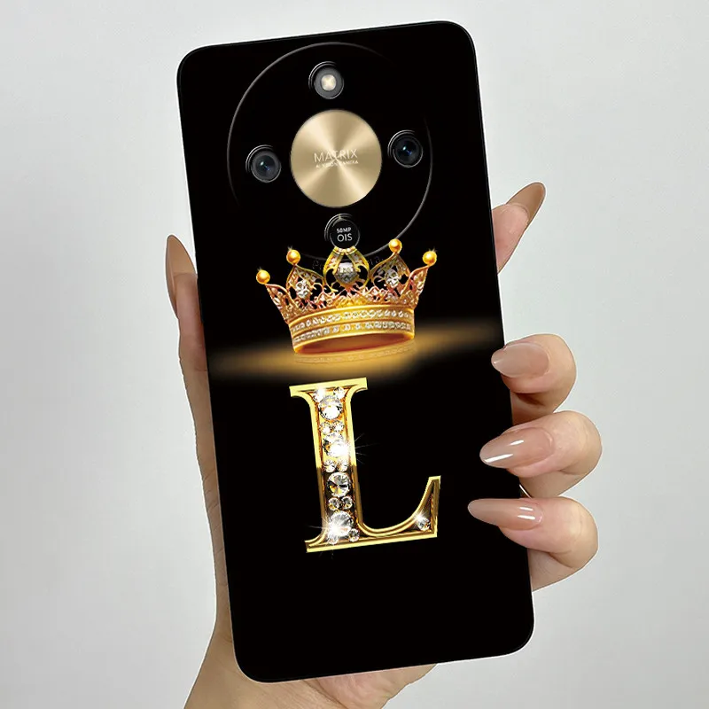 Fashion Initial Letter Couple Phone Case | Soft Silicone TPU Lens Protective Casing