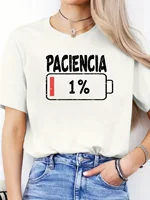 Mode T-shirt femmes Vibrant espagnol lettre imprimer à manches courtes col rond femmes décontracté été respirant T-shirt 2