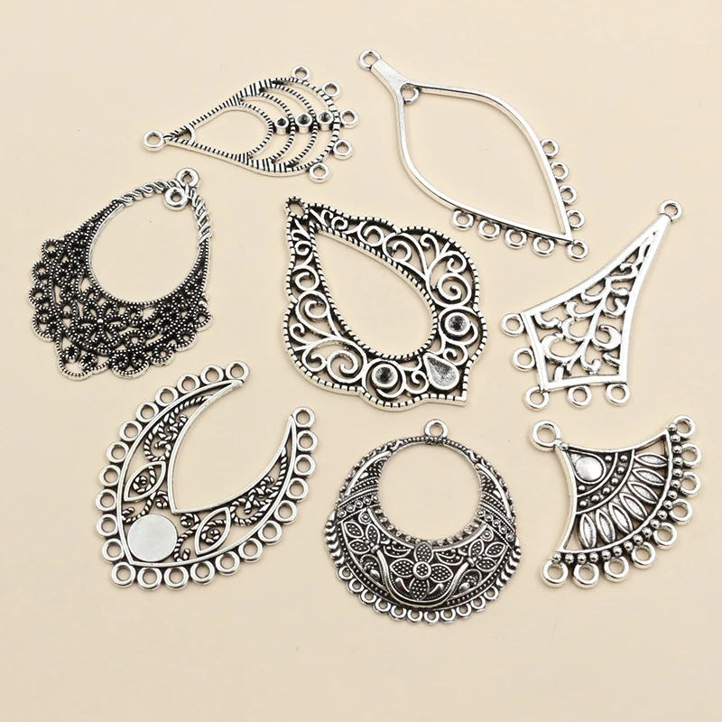 10 Stück Antik Versilbert Boho Vintage Bohemian Steck verbinder Anhänger DIY Halskette Armband Schmuck Herstellung Zubehör