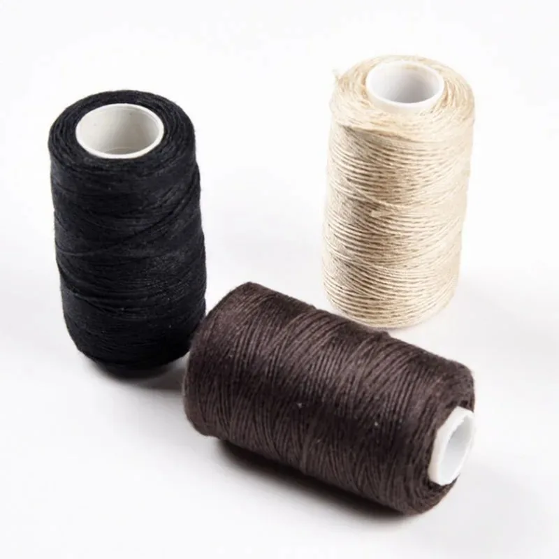 3 Rolls Hair Weaving Thread Cotton Sewing Thread With 5 pcs C curved needle for Making Wig DIY Hand Sewing Hair Weave hair weft - 3