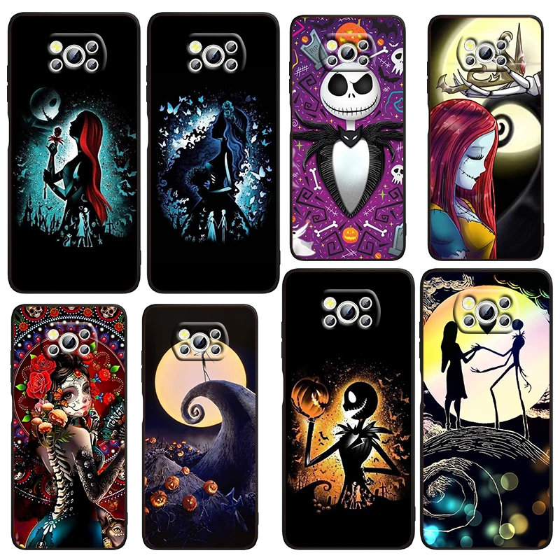 

Phone Case For Xiaomi Mi Poco X5 X4 X3 NFC F4 F3 GT M5 M5s M4 M3 Pro C50 C40 5G Nightmare Christmas Jack Art Black Cover