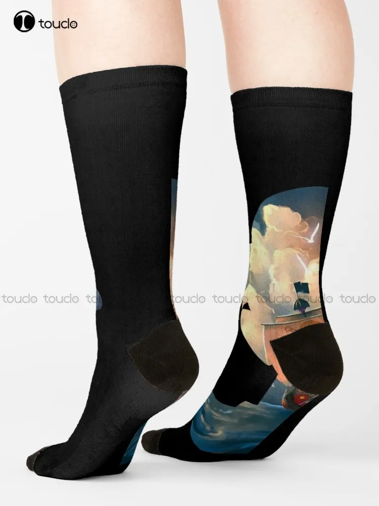 

Good Day To Sail Socks Womens Athletic Socks Harajuku Personalized Custom Unisex Adult Teen Youth Socks 360° Digital Print Retro