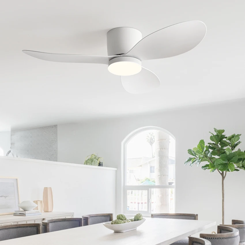 Modern Ceiling Fan w/Light 6-Speed DC Motor Remote 3-Color Dimmable 18W 36/42 Inch for Bedroom/Living Room