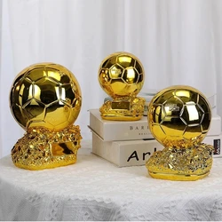 European Football Golden Ball Trophy Souvenir Soccer Spherical Champion Player Competition Award Fans Gift Home Handicraft