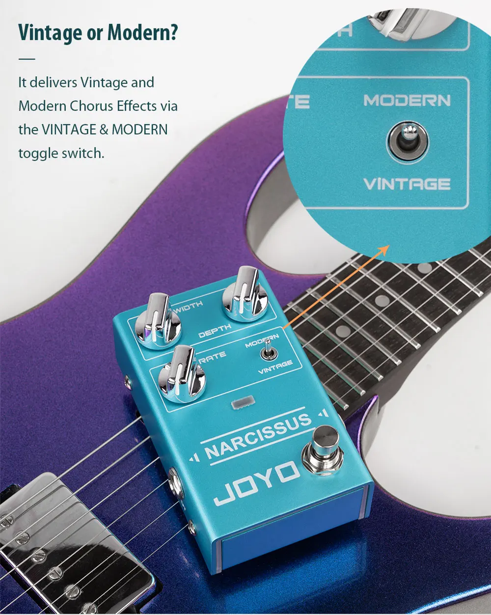 R-22 NARCISSUS CHORUS Semi-analog Chorus Guitar Effect Pedal Vintage Distortion