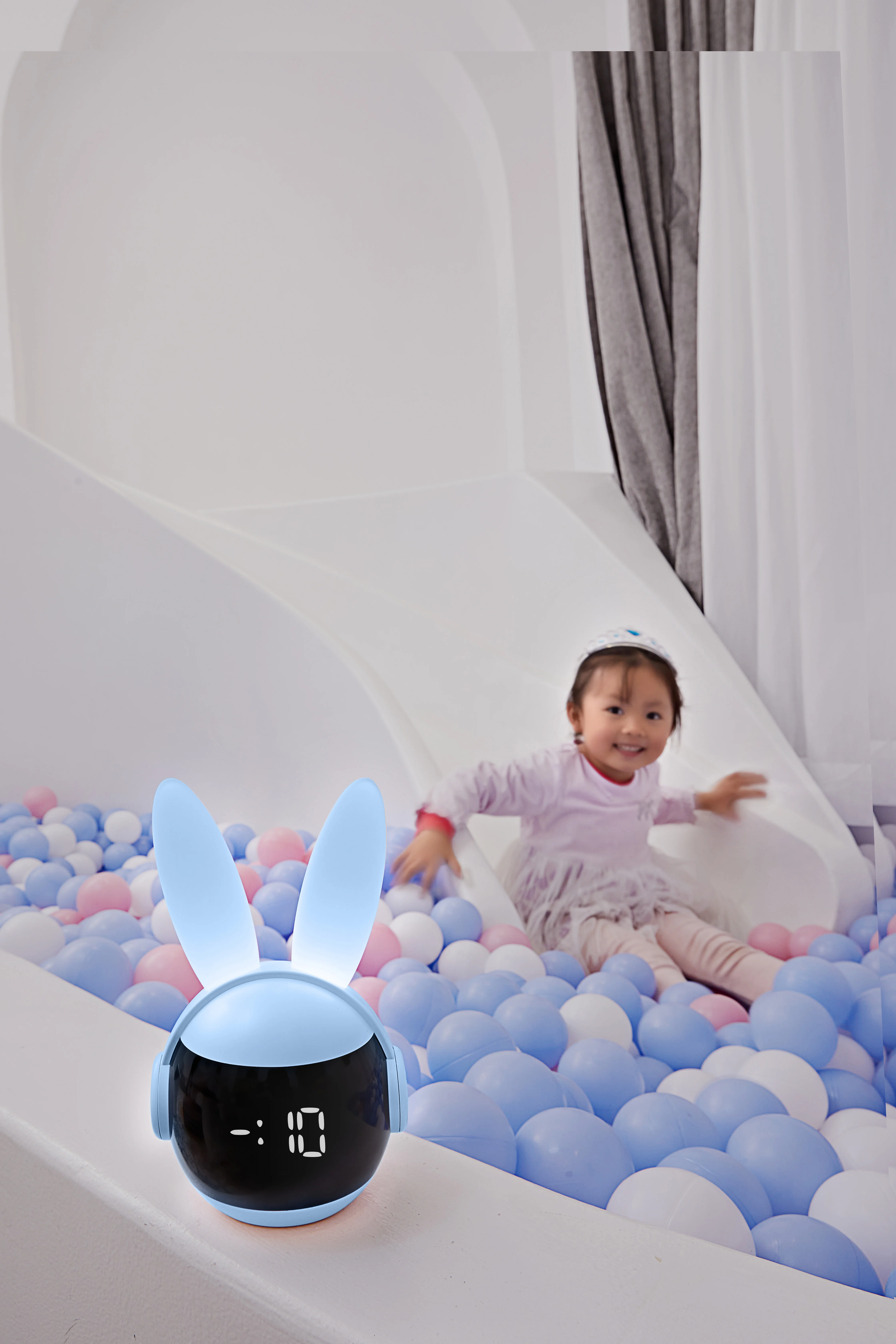 Kids Alarm Clock For Kids, Bunny Alarm Clocks For Girls Boys, Pink Kid Alarm Clock With Ringtones &Amp; Night Light Rechargeable Snoozing