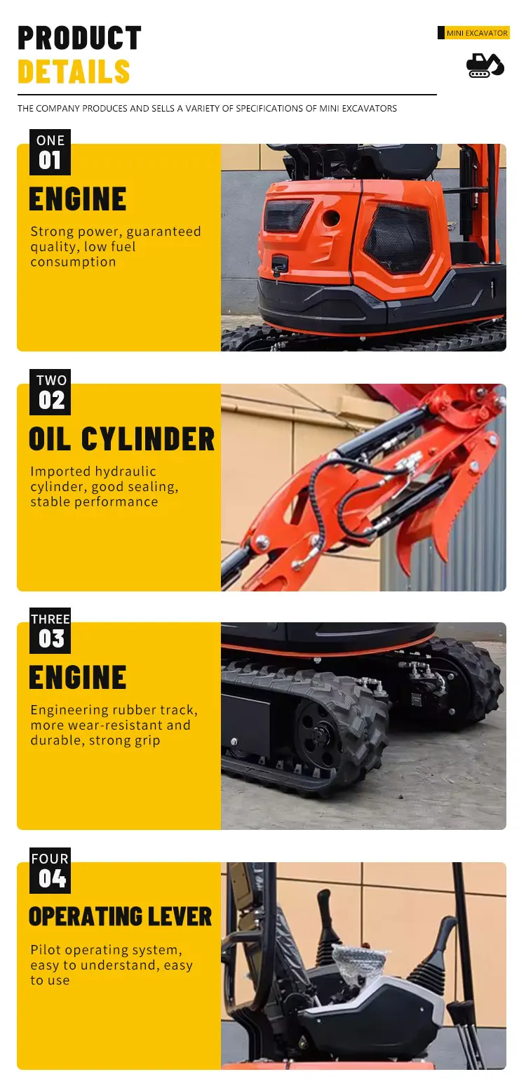 Minibagger mit 1,8 Tonnen, 2 Tonnen und 2,5 Tonnen Schienentyp aus China. Nicosail Minibagger mit kostenlosem Schaufel zum Verkauf – Detail 5