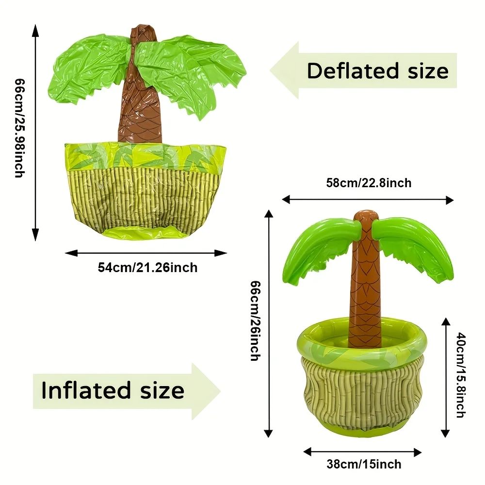Inflatable Coconut Tree Drink Chiller - Durable Floating Cooler for Pool Parties and Summer Gatherings