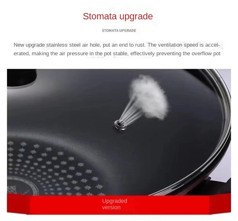 Description Picture 4 of itemDurable Tempered Glass Pot Cover Round Anti-scalding Frying Pan Cover Universal Stainless Steel Wok Pan Lid Cookware Parts