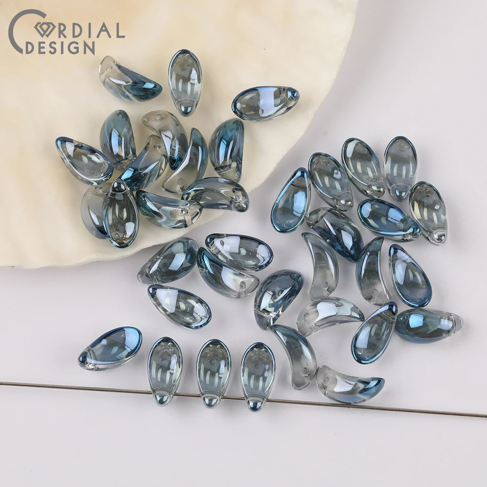 Cordial Design 6*13MM 400pcs Beads Making/Aurora Effect/DIY Glass Bead/Hand Made/Petal Shape/Jewelry Findings & Components - cordial