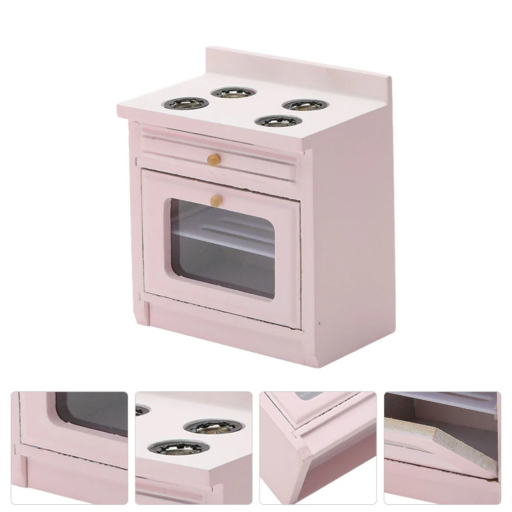 

Mini Gas Cooktop Stove Home Decoration Cooking Table Model Craft Wooden Kitchen Supply Simulation Child House Accessories for