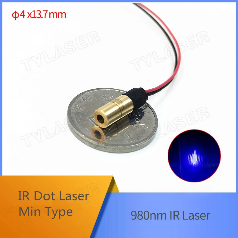 

Mini Size D4X13.7mm 980nm 1mw 5mw 10mw IR Dot Laser Module Sight Copper Head Industrial Grade APC Driver For Laser Engraving DIY