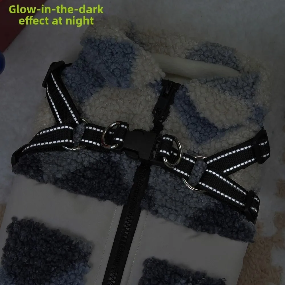 Dog Apparel Warm Dog Jacket Thickened Built-In Chest Straps Puppy Coat Comfortable Reflective Vest Winter Pet Clothes Walking