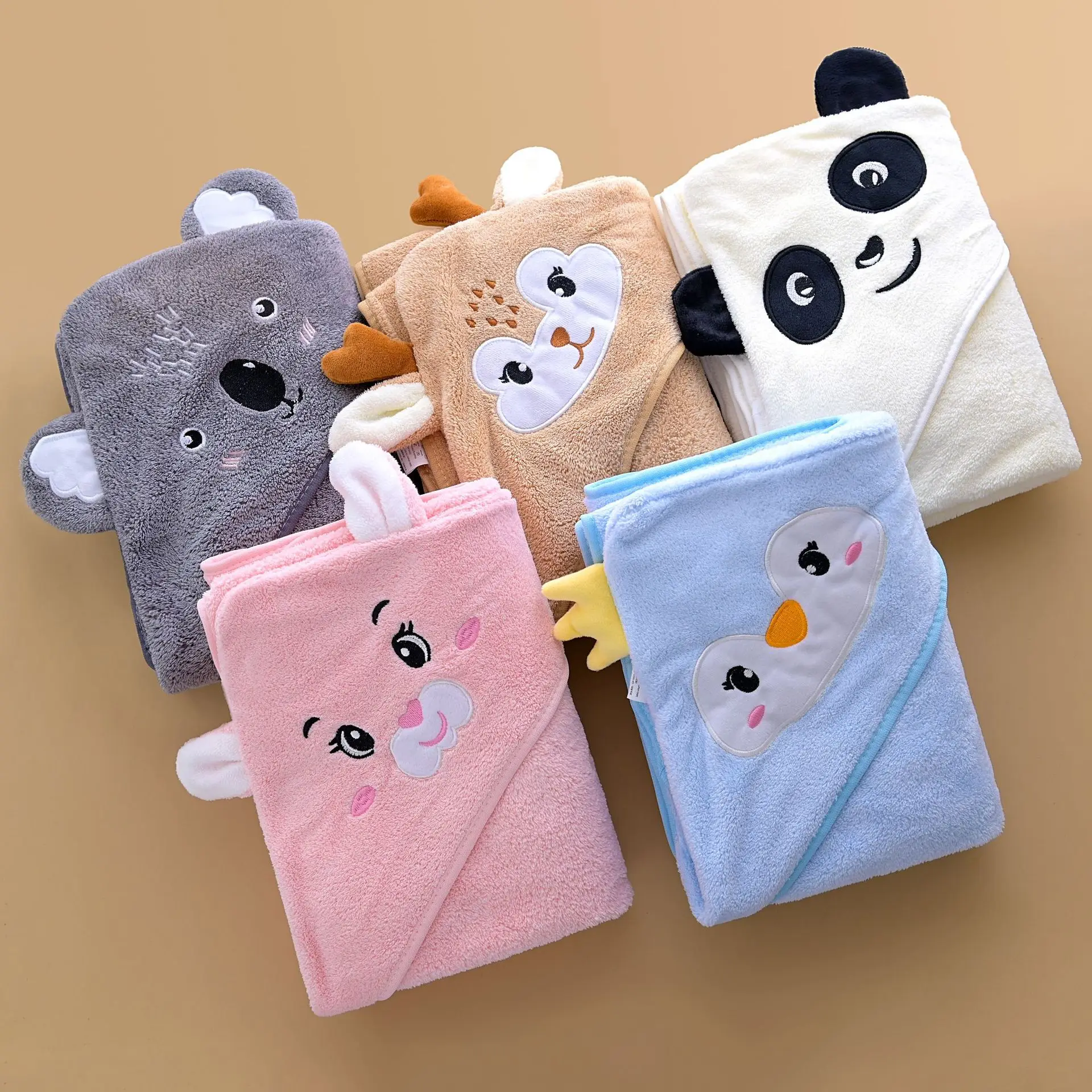 Cartoon Baby Bath Towel Infant Soft Bathrobe Hooded Swaddle Towel Blanket Kids Warm Sleeping Swaddle Wrap for Newborn Boys Girls