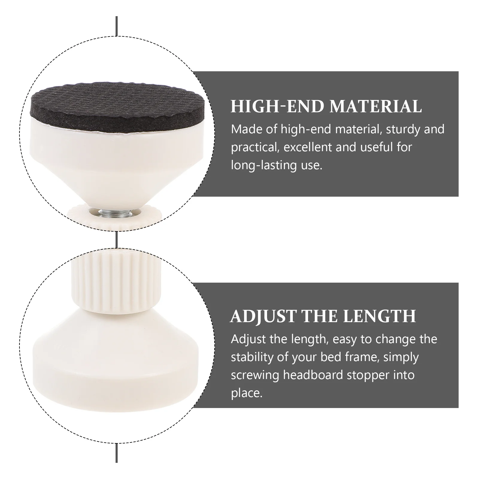 Adjustable Bed Wall Stoppers (2pcs) 6