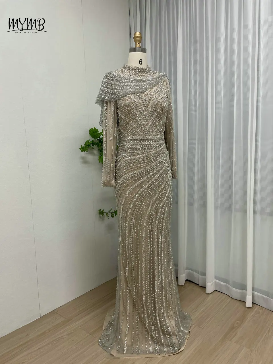 green emerald velvet dress Glamorous Modest Hijab-Style Green Sequin Evening Dress SS613