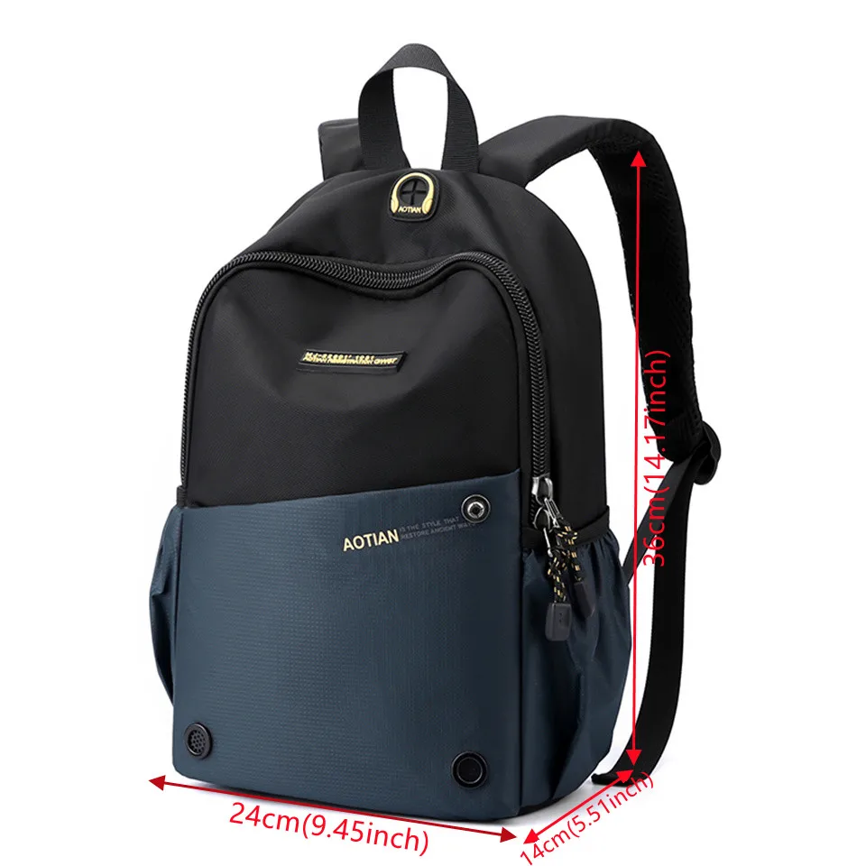 New Waterproof Oxford Men Backpack Zipper School Bags For Teenagers Small Shoulder Backpack Male Multifunction Rucksack 5