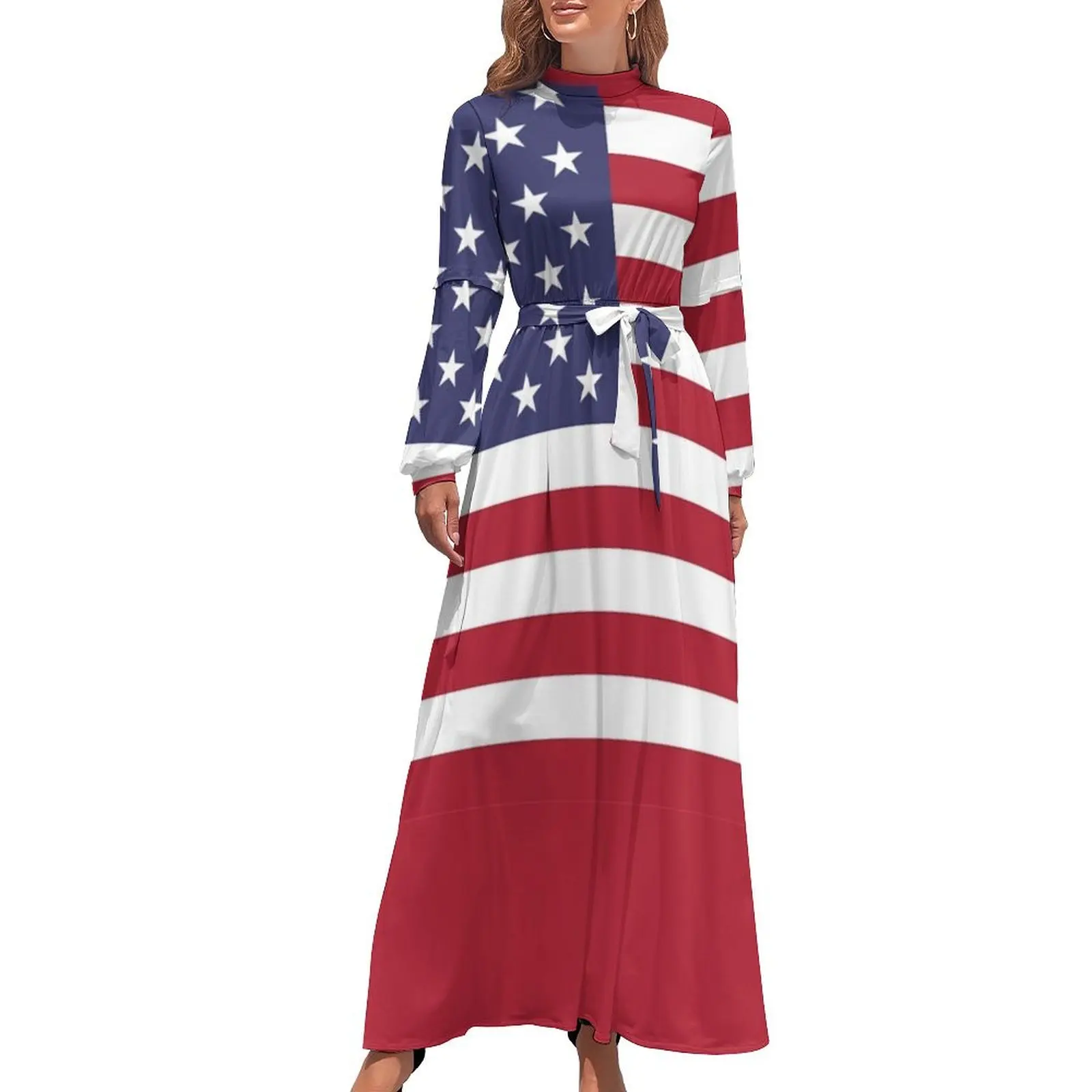 thumbnail image 1 of Minifalda americana - Vestido largo con bandera de EE. UU. Vestido de verano para mujer 2024 Vestido de verano para mujer 2024, 1 of 5