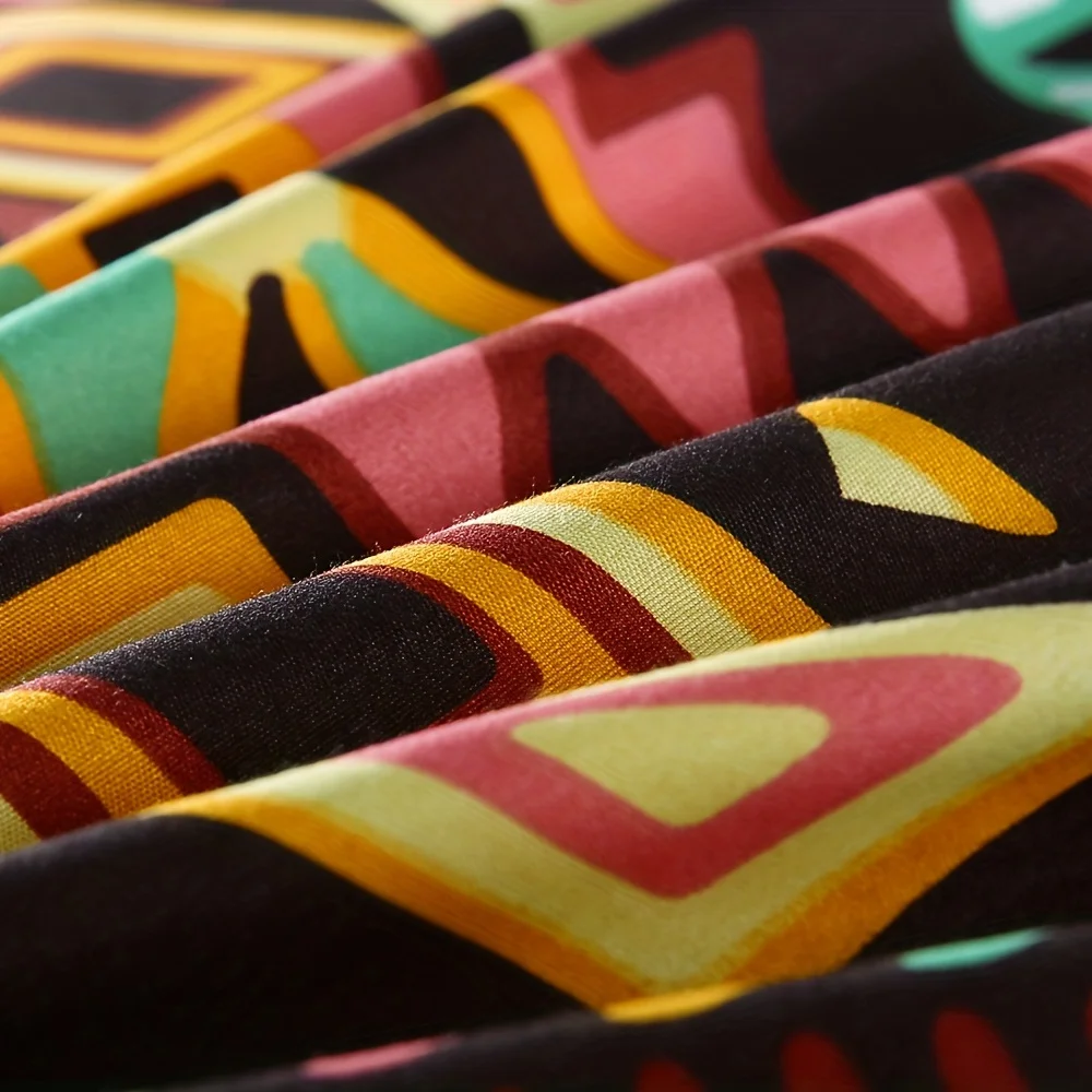 3Pcs Bohemian Style Duvet Cover Set, Soft Comfortable Breathable Bedding with Pillowcases for Bedroom Guest Room Decor