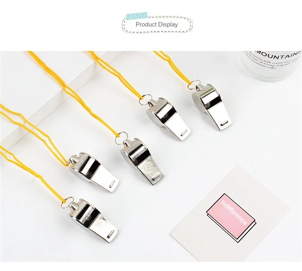 Description Picture 6 of itemMetal Whistle Referee Sport Rugby Party Outdoor sports Like Whistle Training School Soccer Football Colorful lanyard Whistle
