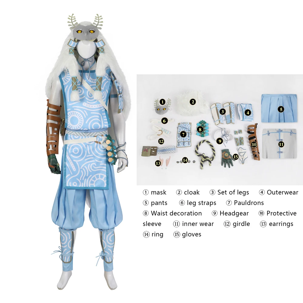 

Kingdom Of Tears in Game Role Playing Costume Superhero Elf Halloween Performance Costume Men's Clothing