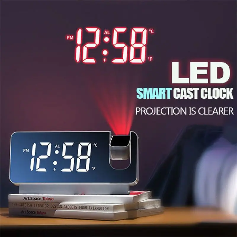 Reloj de proyección Digital inteligente LED, despertador Digital