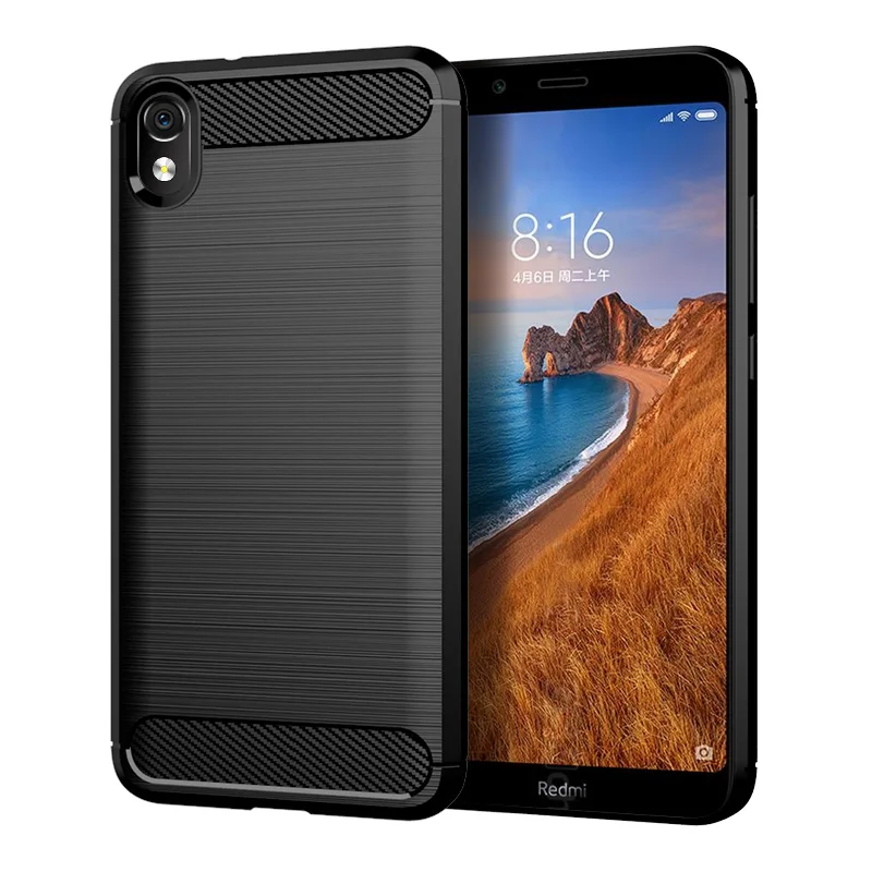 Matte Carbon Fiber Silicone Anti-Knock Phone Case - Soft Back Cover