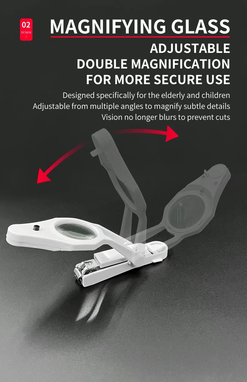 Magnifying glass LED light nail clippers elderly children magnifying glass nail clippers gift
