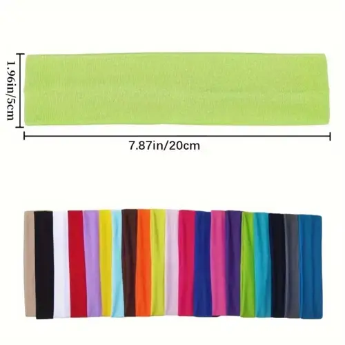 10 Pack Elastic Sports Headbands for Women Stretchy Candy-Colored Hairbands Fashion Sweatbands for Fitness Yoga Running Cycling - Image 2