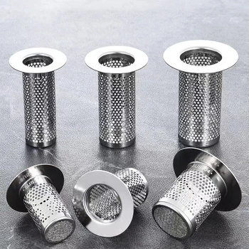 Filtro di scarico a pavimento in acciaio inossidabile Raccoglitore per capelli Filtro per lavandino della doccia Filtro anti-intasamento per lavello della cucina Strutture per il bagno 1