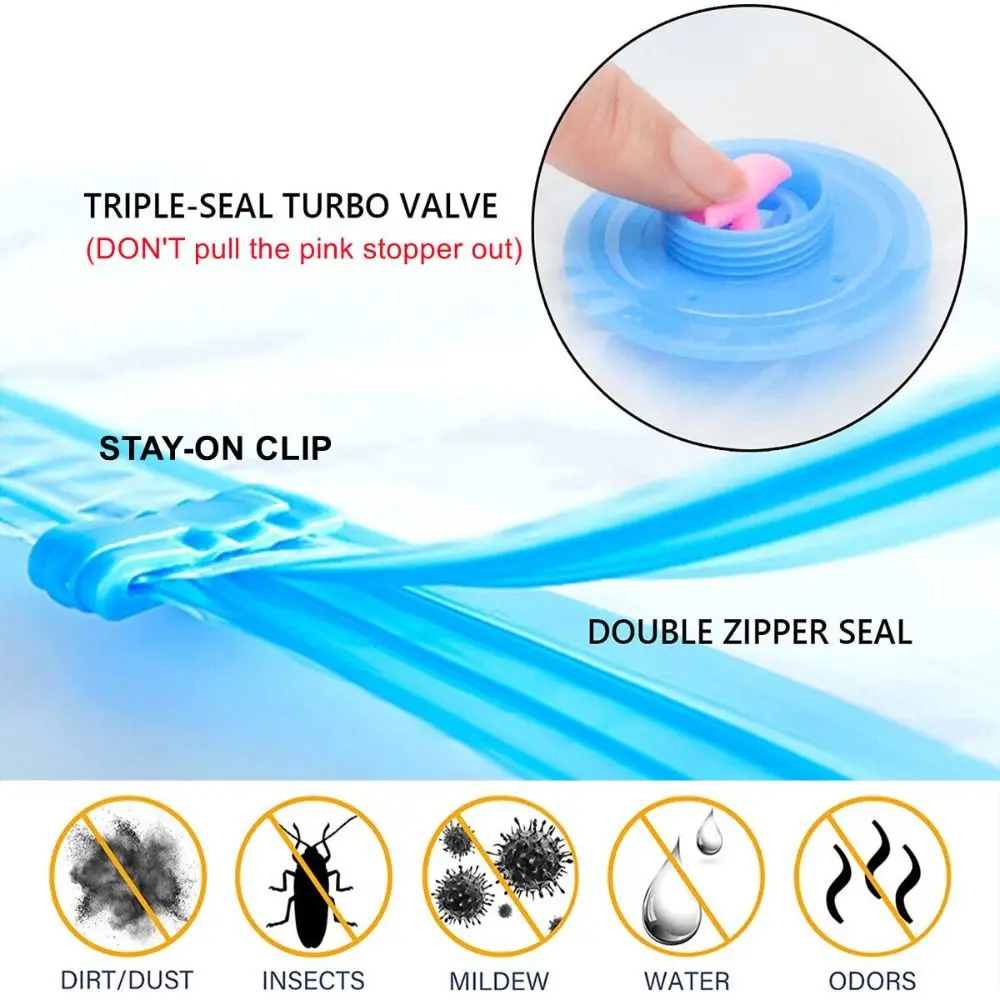 1PC Clothes Storage Vacuum Sealer Packing Bag Travel Case Space Saving Vacuum Storage Bags Large Capacity Transparent 5