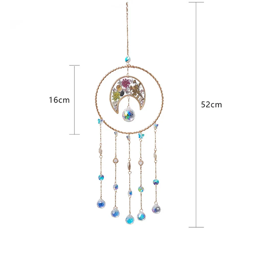 Crystal Wind Chime Prevent Cloudy Tarnished Reflect Different Lighting Effects Natural Moon Dream Catchers Windbell Ornament