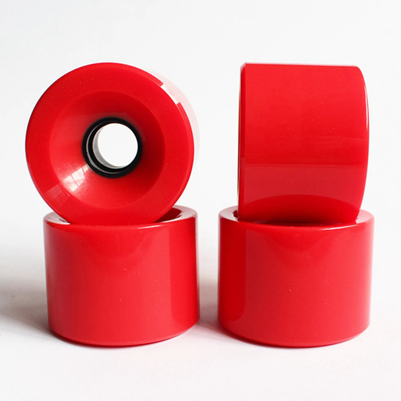 스케이트보드 휠 PU 웨어러블, 유연한 내구성, 70x51mm, 스케이트보드 재건 또는 수리 키트, 빨간색, 4 팩