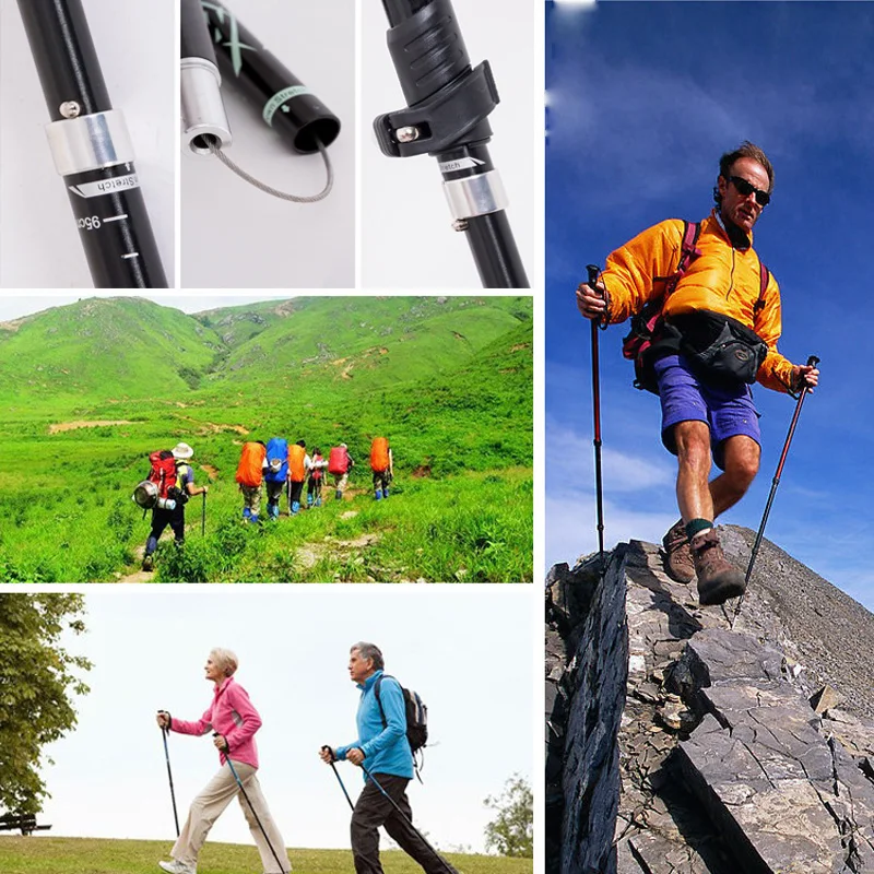 

Уличные складные трекинговые палки с 5 секциями, палка для кемпинга, ходьбы, походов, телескопические палки для альпинизма, сверхлегкие скандинавские аксессуары