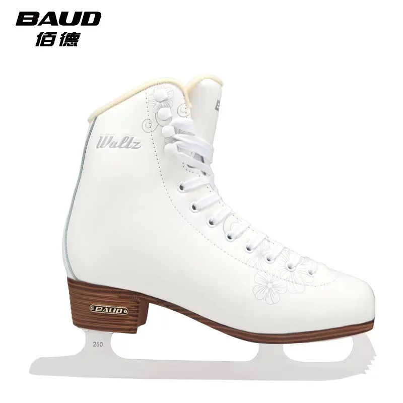 Sapatos de couro genuíno Ice Figure Speed Patins, impermeável profissional térmico quente engrossar com lâmina de gelo para crianças e adultos