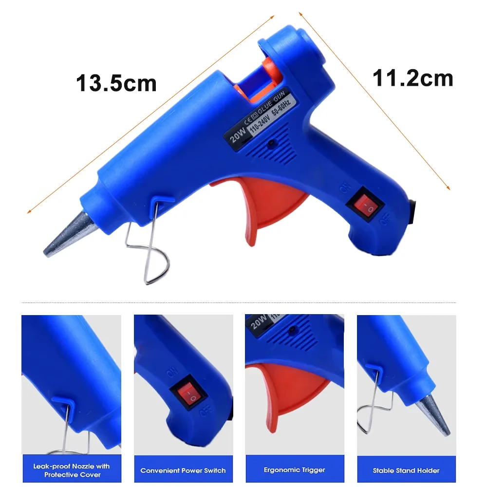 DIZAINLIFE 20W EU Hot Melt Glue Gun 7mm Glue Sticks DIY Mini Electric Heat Temperature Repair Tool Industrial Thermo 2