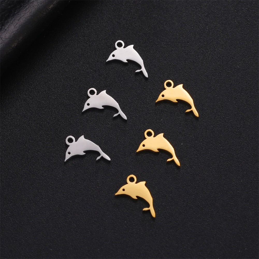 5 teile/los Delphin Elefant Tiere Tiny Charms Edelstahl Pfotenabdruck Libelle Diy Machen Halskette Armband Anhänger Zubehör – Detail 17