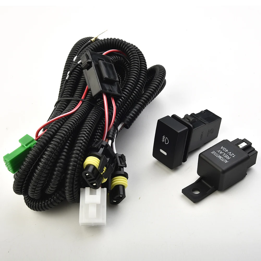

H11 Fog Light Wiring Harness Socket + LED Indicator Switch+ Automotive Relay For Nissan Juke/Quest 2011-2014 Plastic& Metal Part