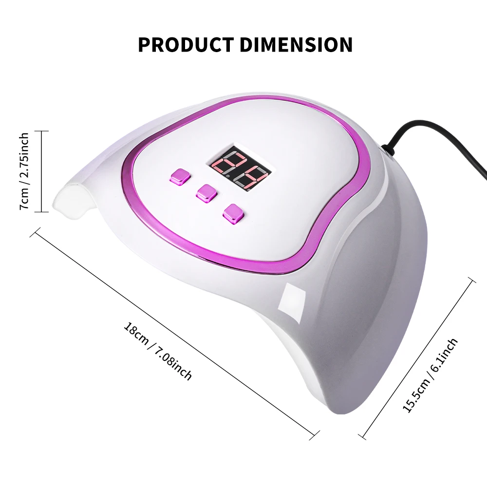 전문가용 UV LED 네일 램프 USB 편리한 네일 건조기 네일 젤 폴리쉬 경화 램프 타이머 및 센서 포함 매니큐어 도구