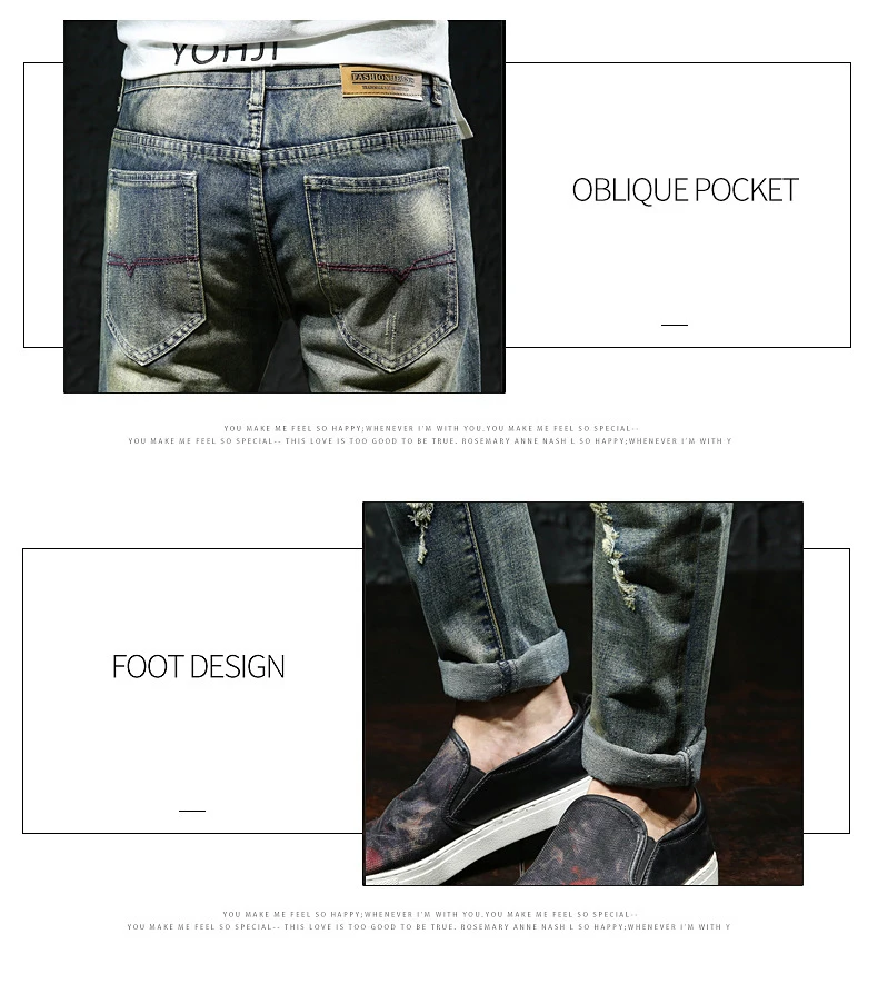 flannel lined jeans New 2022 Punk Designer Fashion Men's Jeans Slim-fit Retro Trending Personality Ripped Oversize 28-40 Cowboy Denim Pants bell bottom jeans for men
