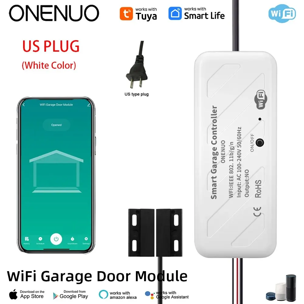 Smart WiFi Garage Door Switch with Voice Control and App Integration