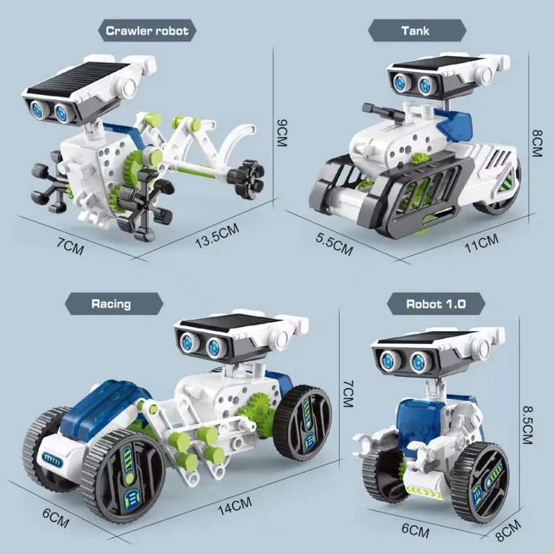 Solar-Powered 12-in-1 DIY Educational Robot Kit