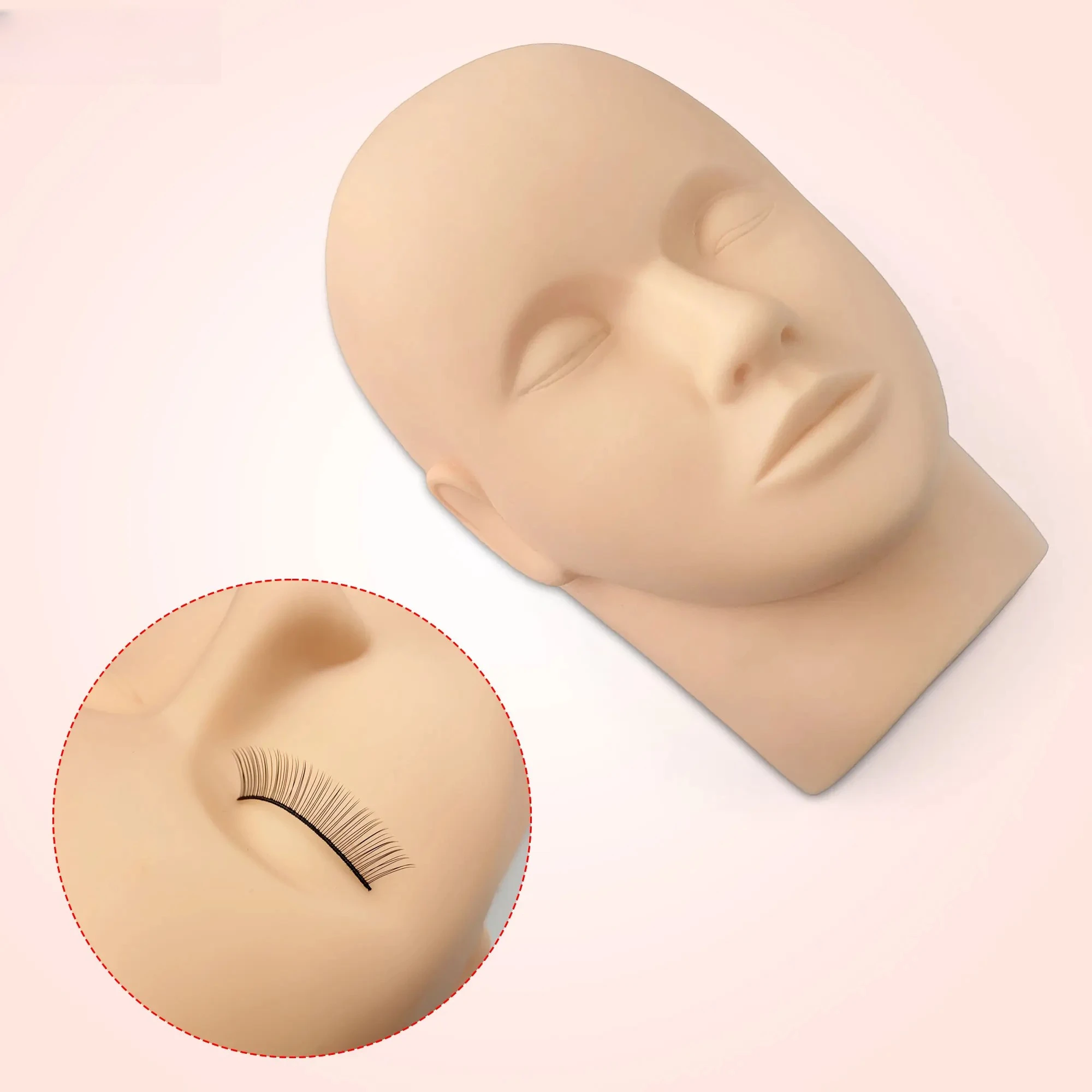 1pcs 가짜 머리 금형 마네킹 헤드 훈련 메이크업 모델 고무 눈 얼굴 속눈썹 속눈썹 연장 메이크업 연습 헤드