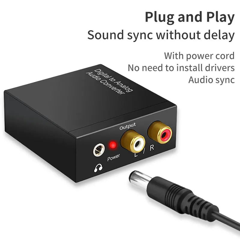 Digital To Analog Audio Converter RCA Adapter Suitable For TV Digital Coaxial Fiber Optic Analog Output audio converter adapter audio converter