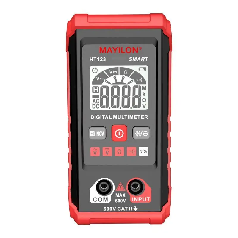 HT123 Digital Multimeter Professional AC DC Voltmeter Voltage Detector Resistance Continuity NCV Electrical Multi Tester